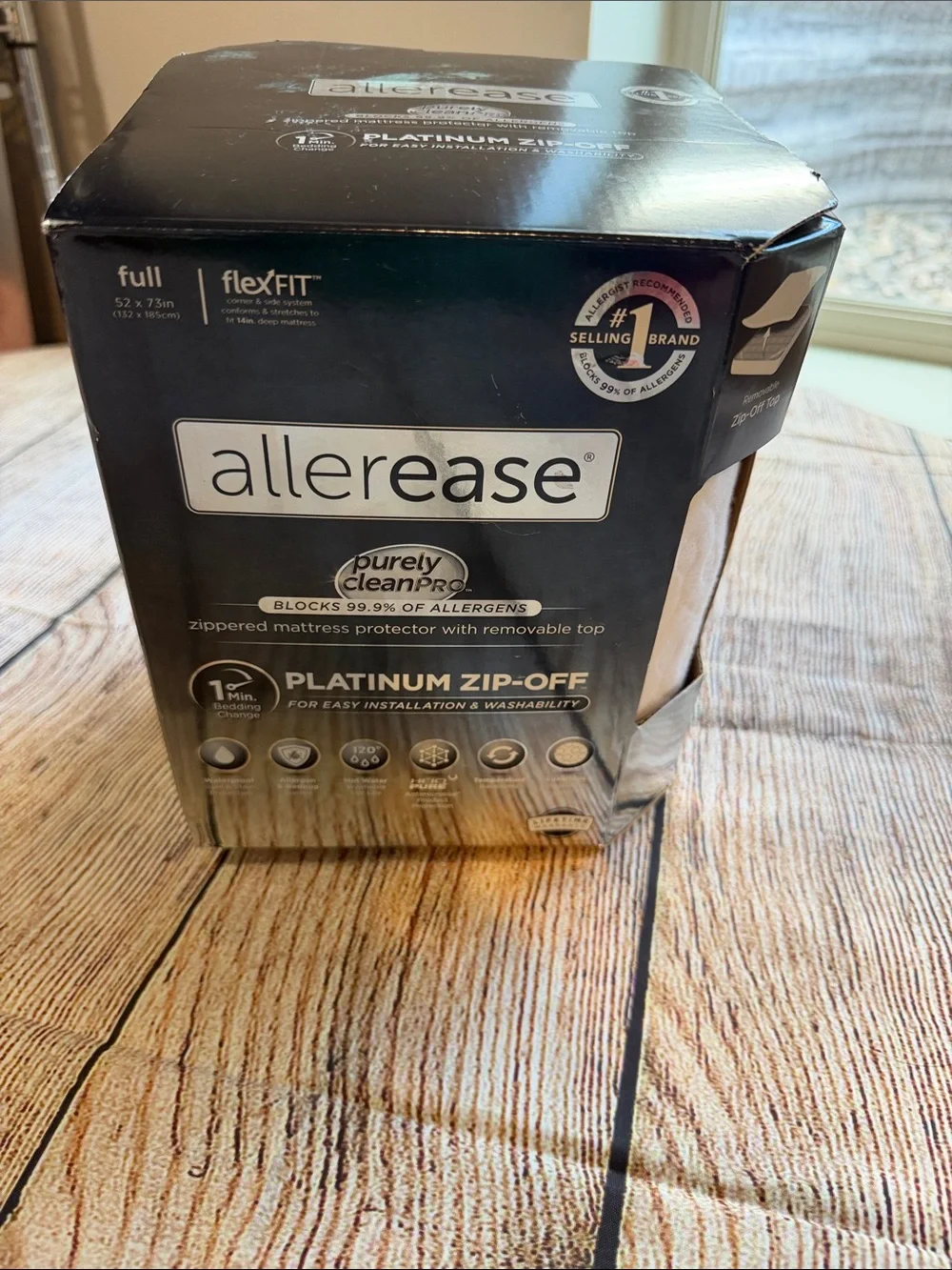 AllerEase Platinum Zip-Off Zippered Mattress Protector - Full - .